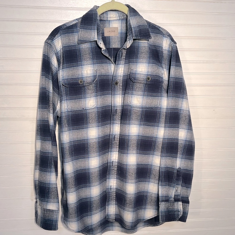 Jachs men’s medium blue/white/black flannel